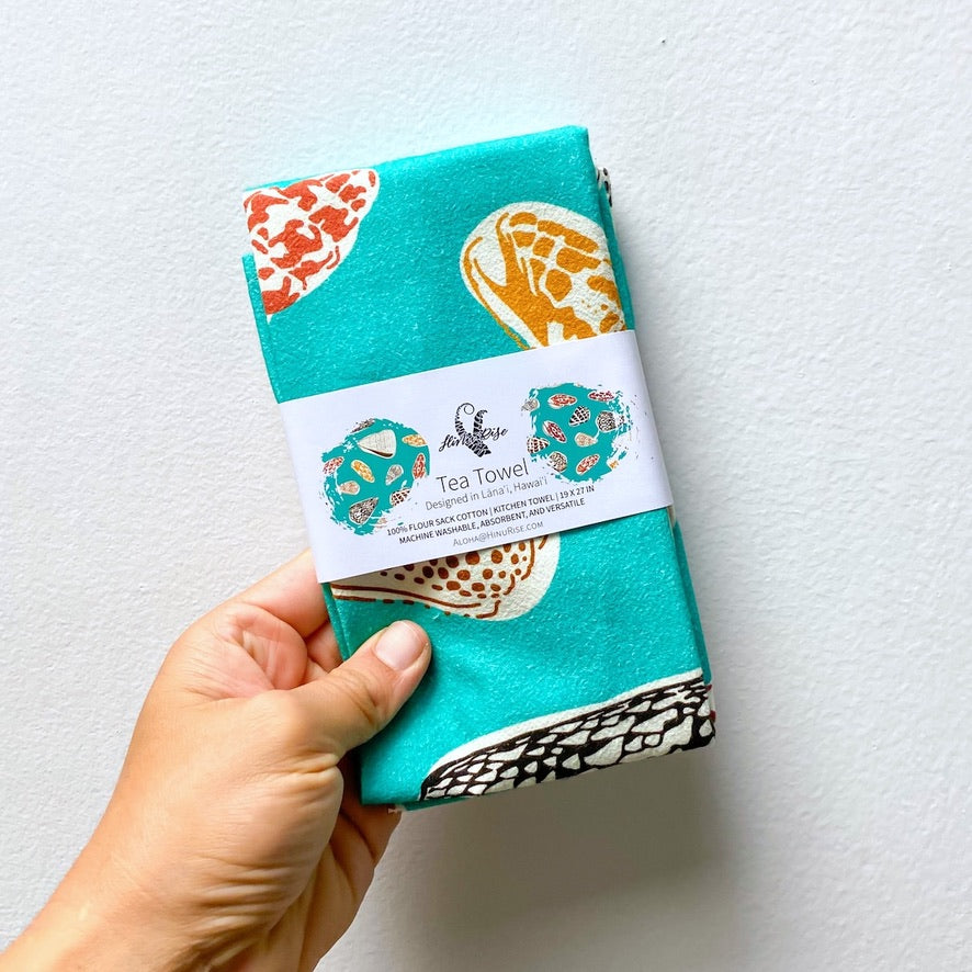 Hinu Rise: Tossed Shells Tea Towel