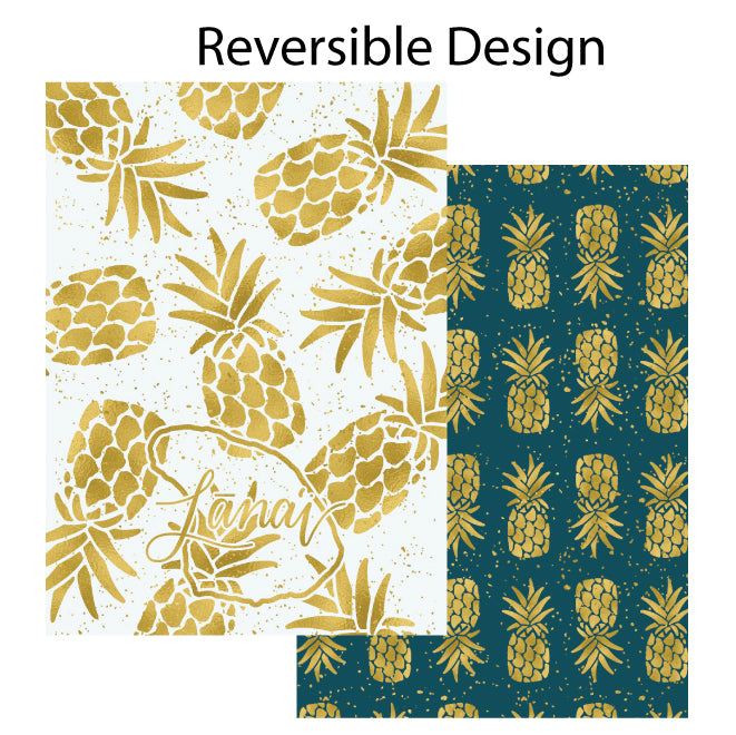 Hinu Rise Reversible Lānai Pineapple Gold Hand Towel