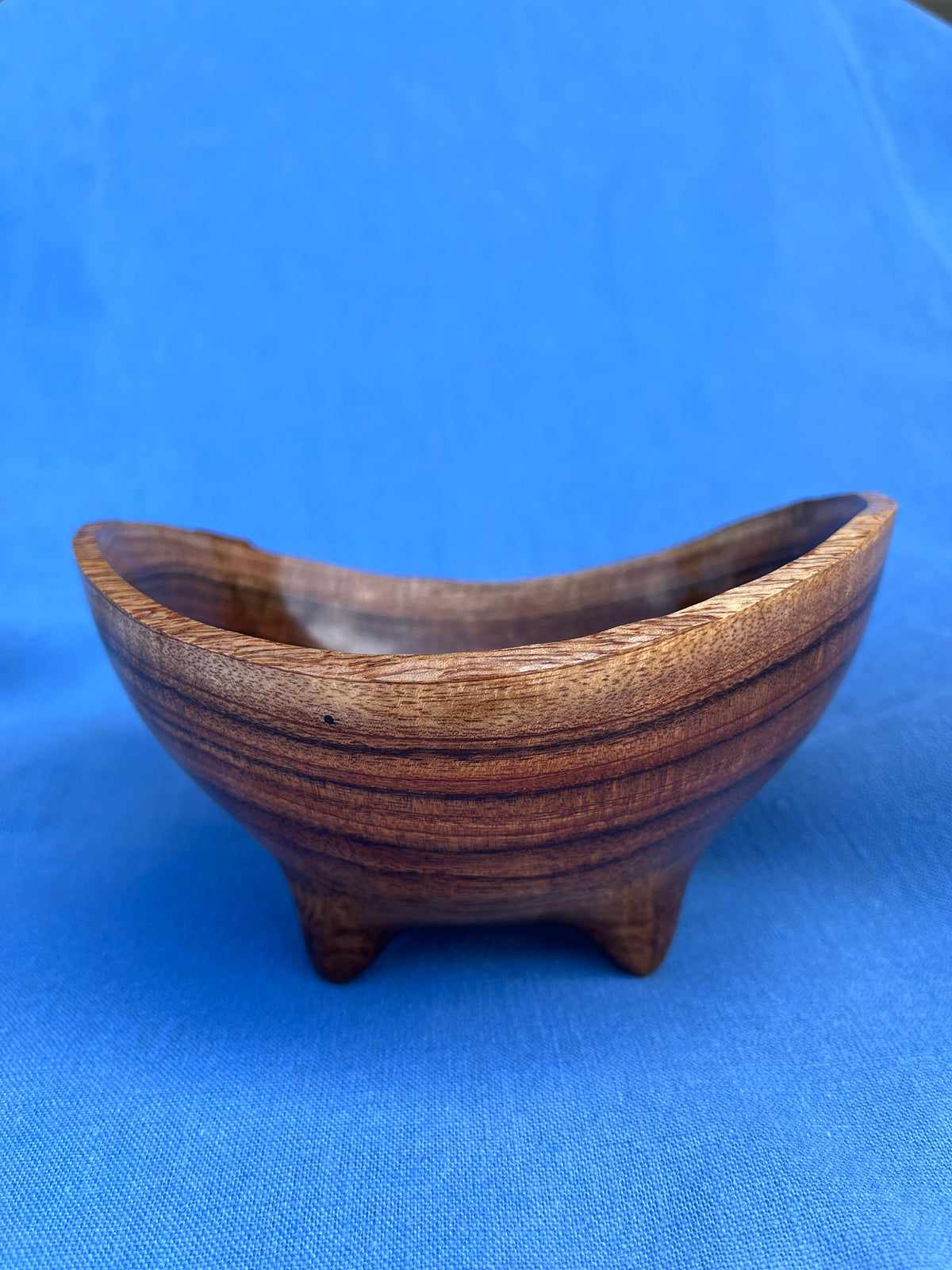 Craig Mason: Koa Waney Edge Bowl with 4 Carved Feet