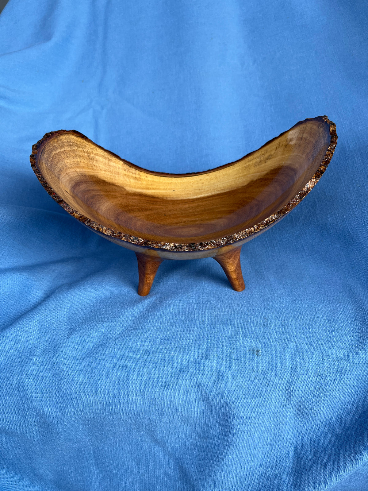 Craig Mason: Hale Koa Natural Edge Bowl with Four Carved Legs