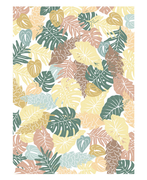 Hinu Rise: Boho Tropical Plants Tea Towel