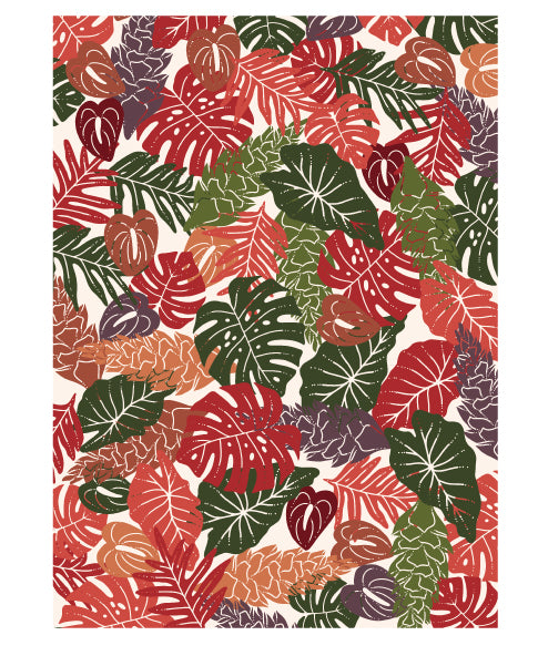 Hinu Rise: Tropical Plants Tea Towel