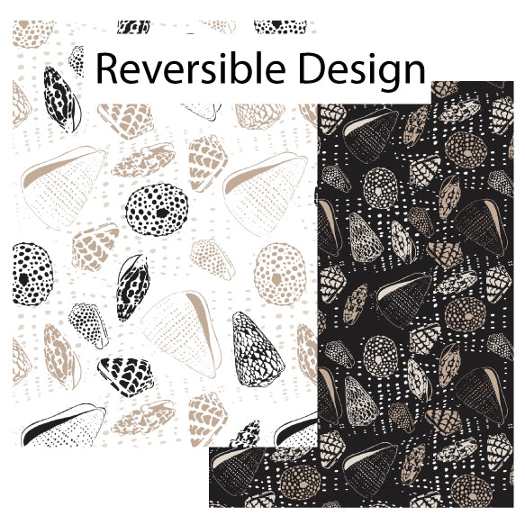 Hinu Rise: Reversible Shell Mix Black and Brown Hand Towel