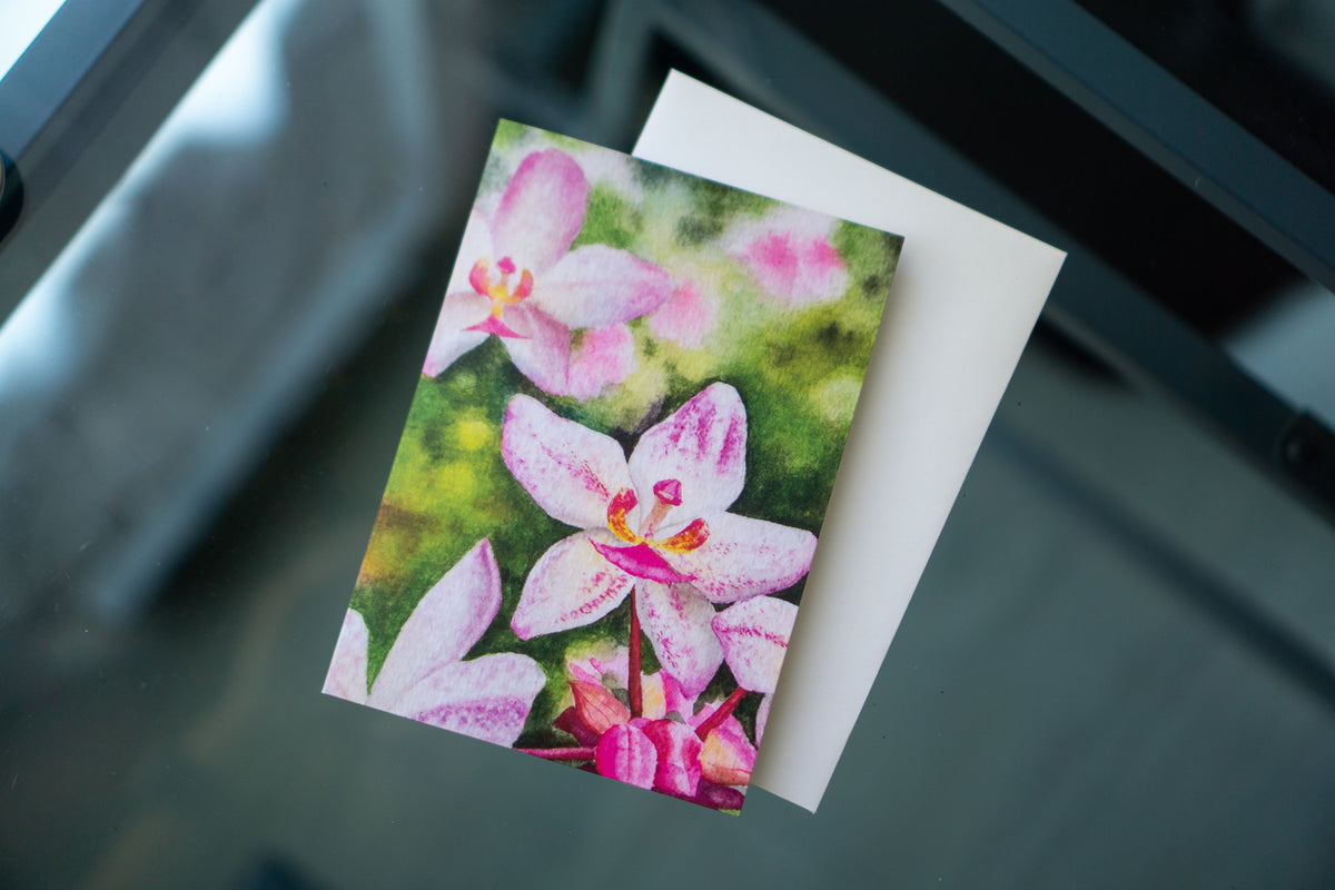 Sensei Orchids Greeting Card (blank inside)