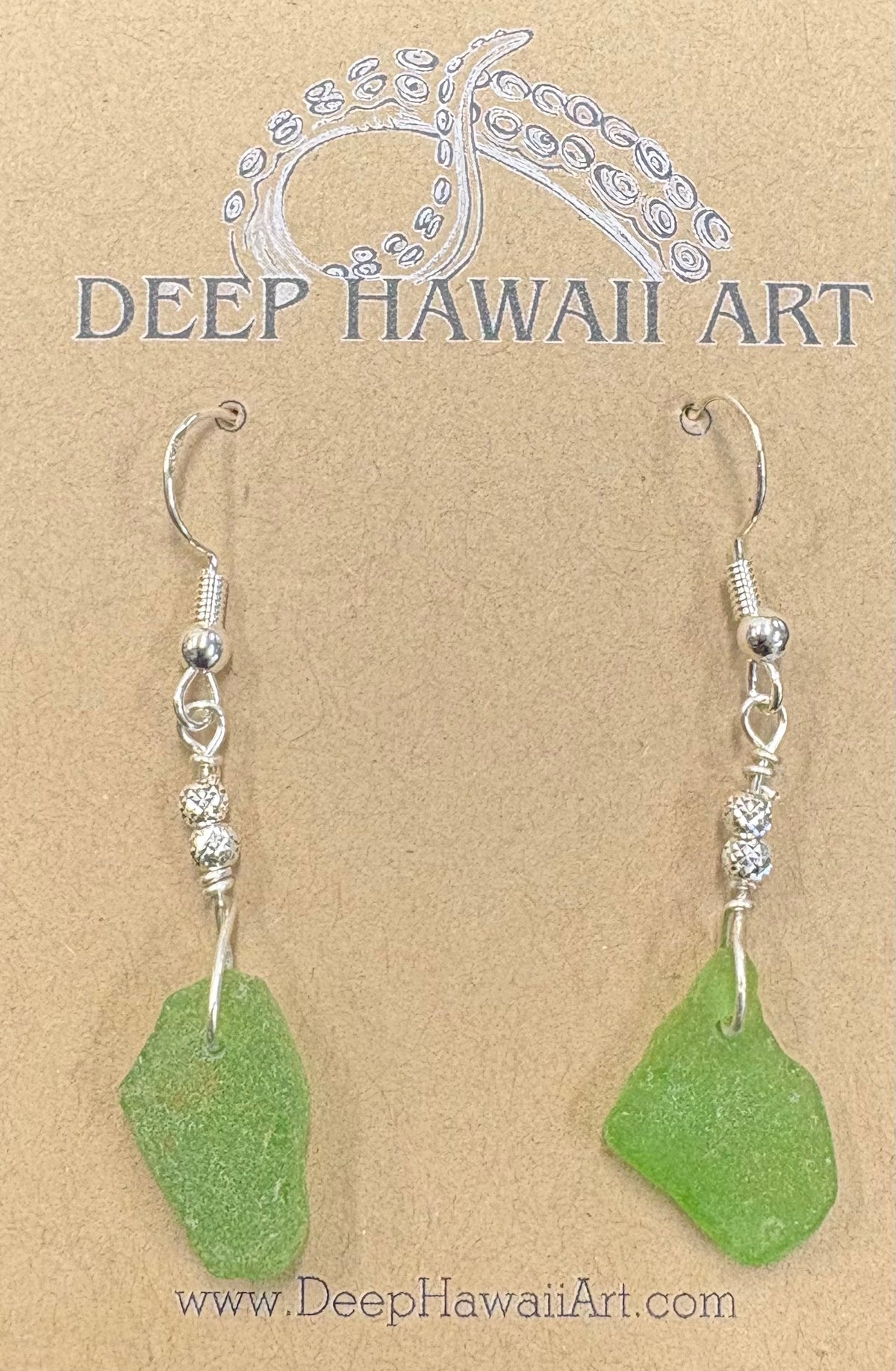 Kristin Belew: Green Sea Glass Earrings