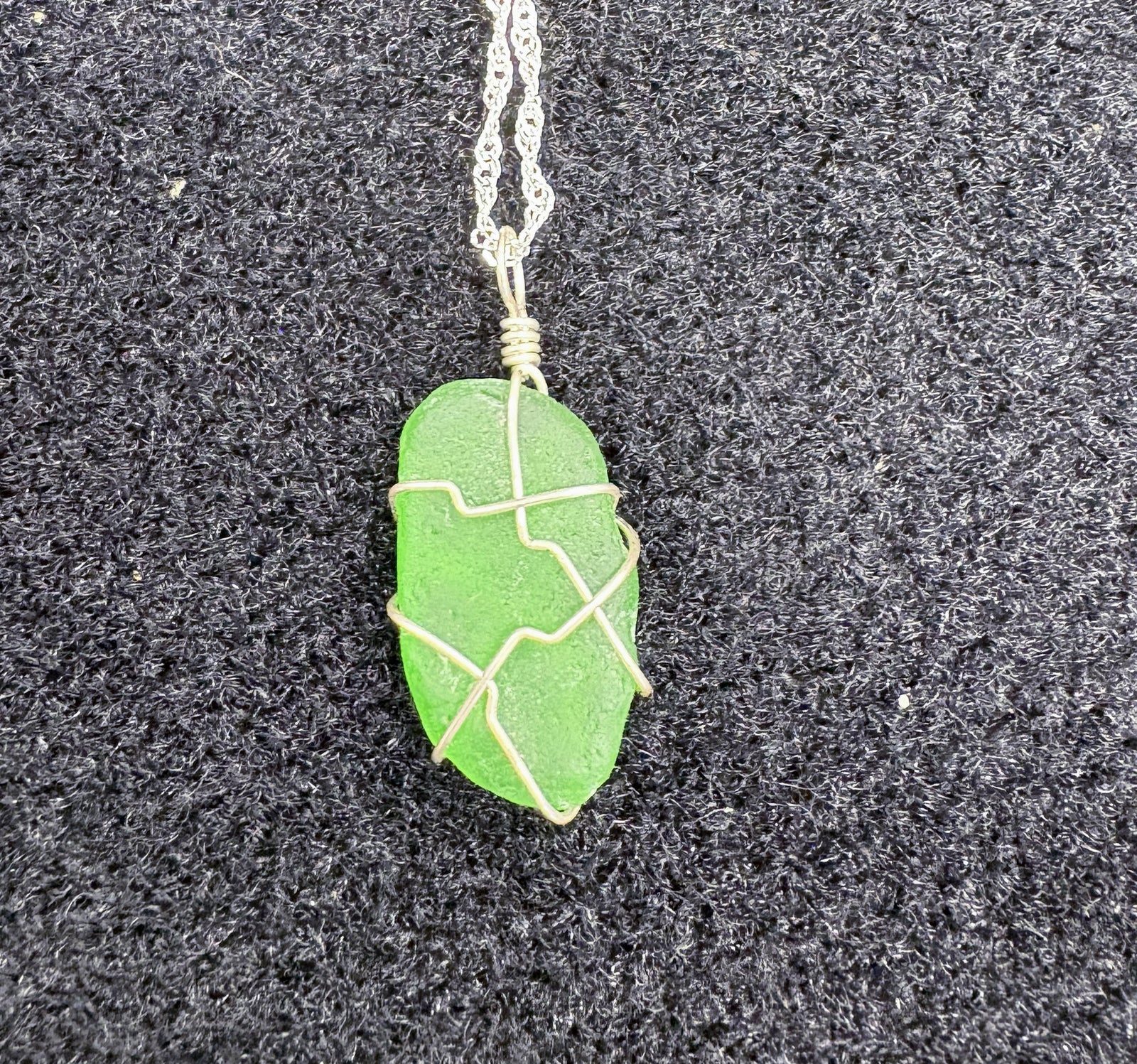 Kristin Belew: Wire wrapped Sea Glass Green 2