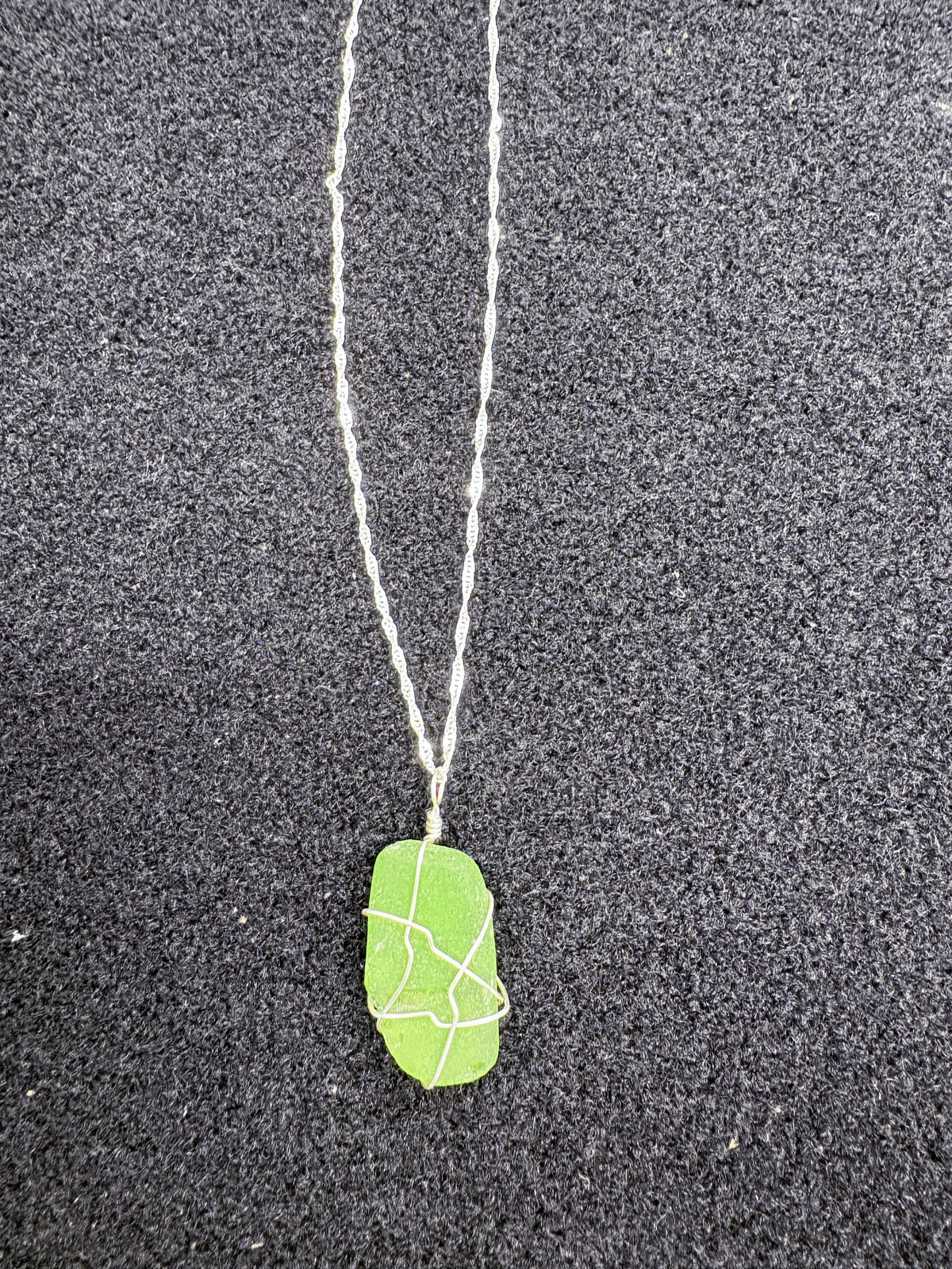 Kristin Belew: Wire wrapped Sea Glass Green 1