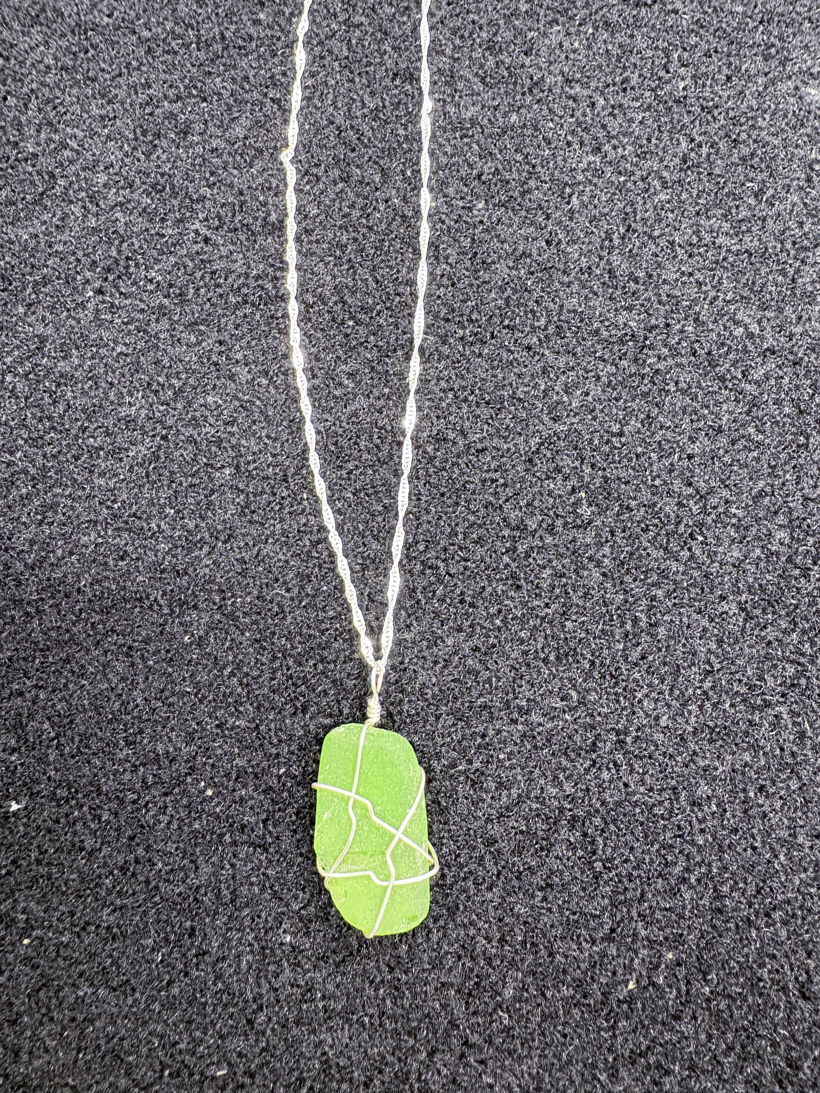 Kristin Belew: Wire wrapped Sea Glass Green 1