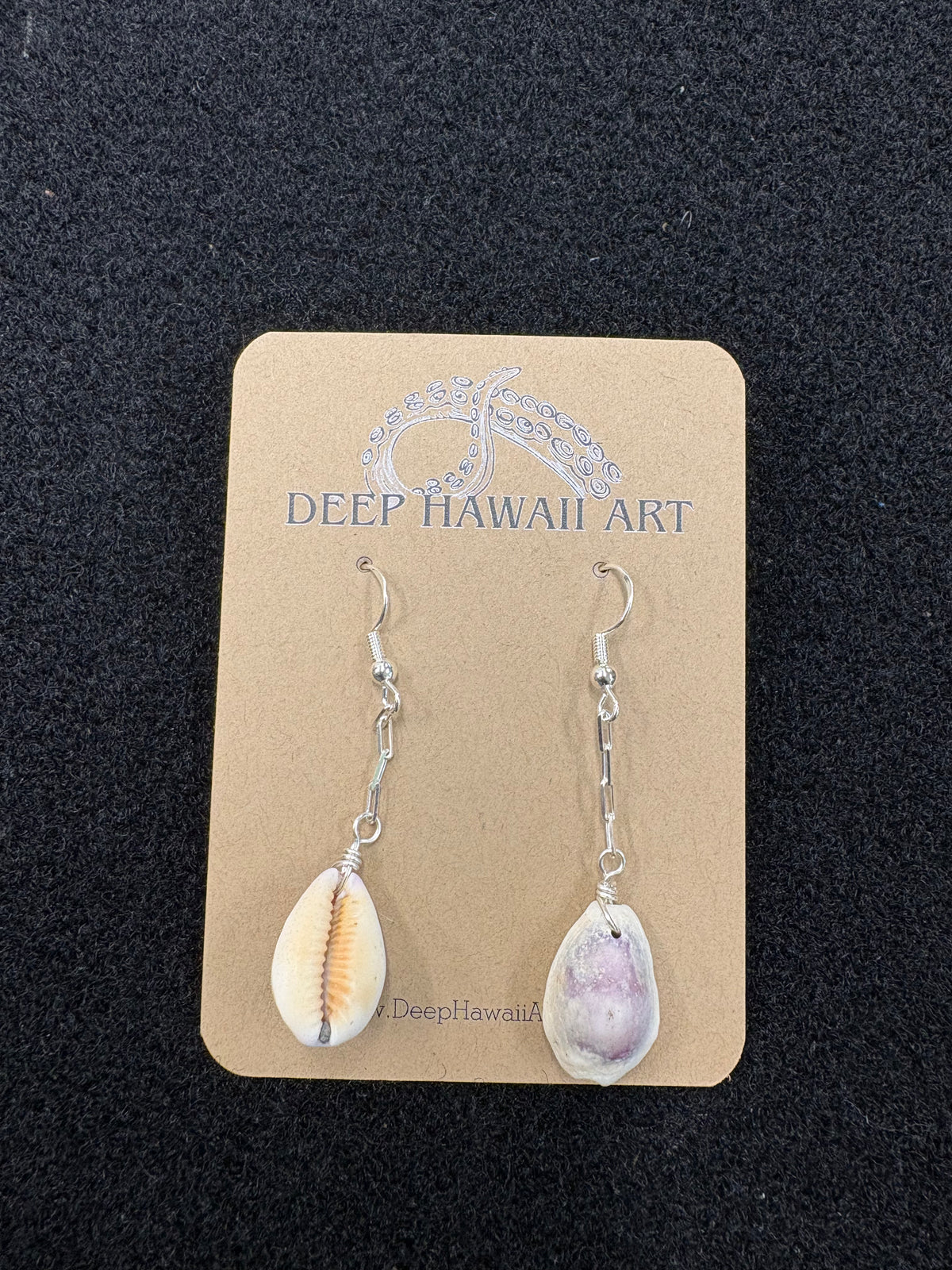 Kristin Belew: Tiny Purple cowry earrings