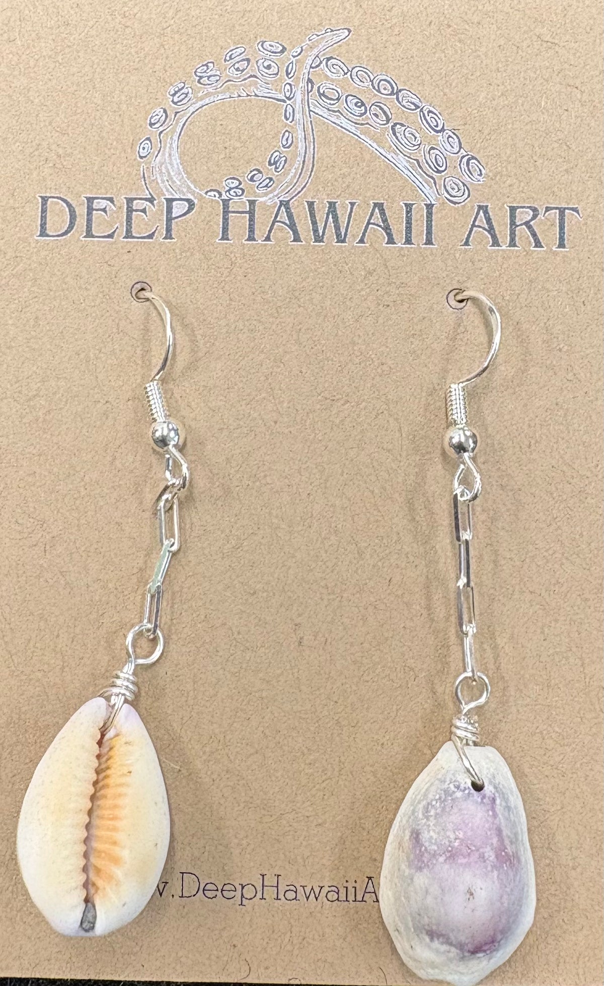 Kristin Belew: Tiny Purple cowry earrings
