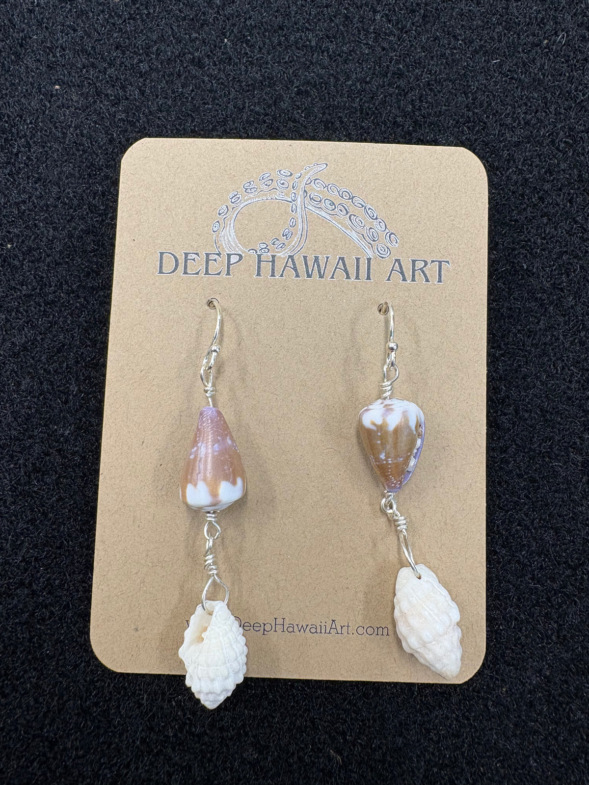 Kristin Belew: Double dangle- Tiny Cone and drupe shell earrings