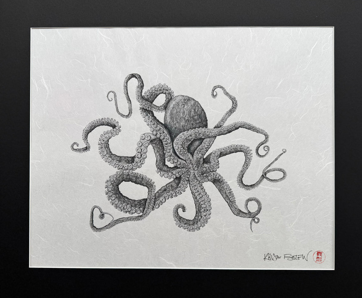 Kristin Belew: "Ferris " The Octopus Gyotaku