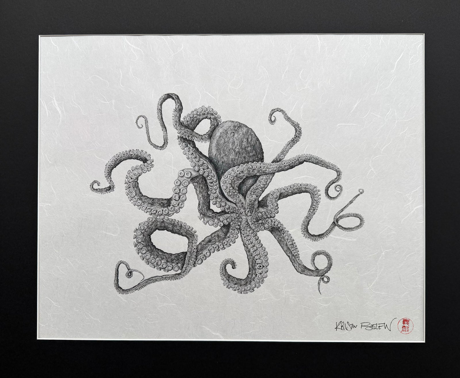 Kristin Belew: "Ferris " The Octopus Gyotaku