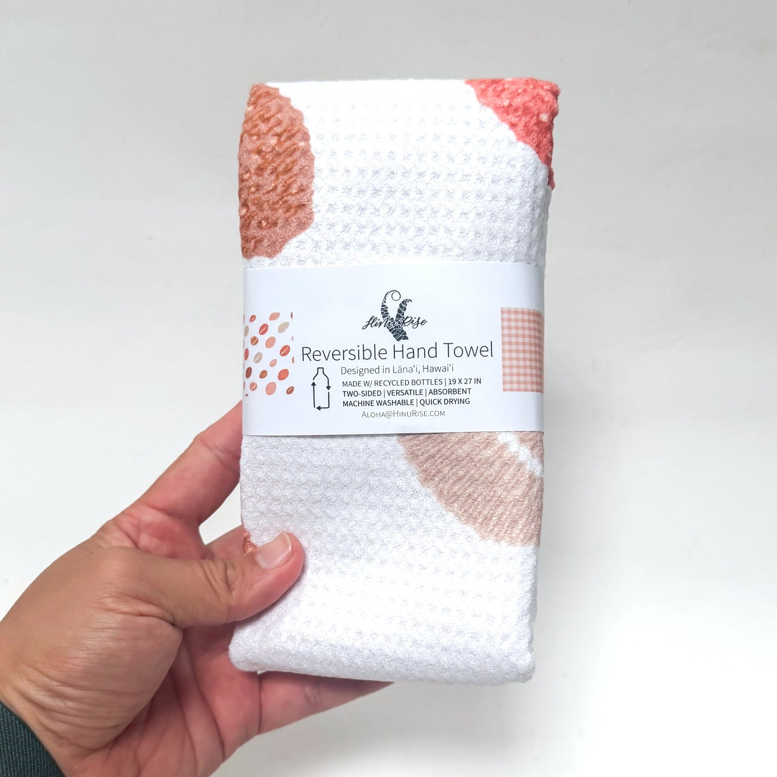 Hinu Rise: Reversible G Cowrie & Palaka Hand Towel