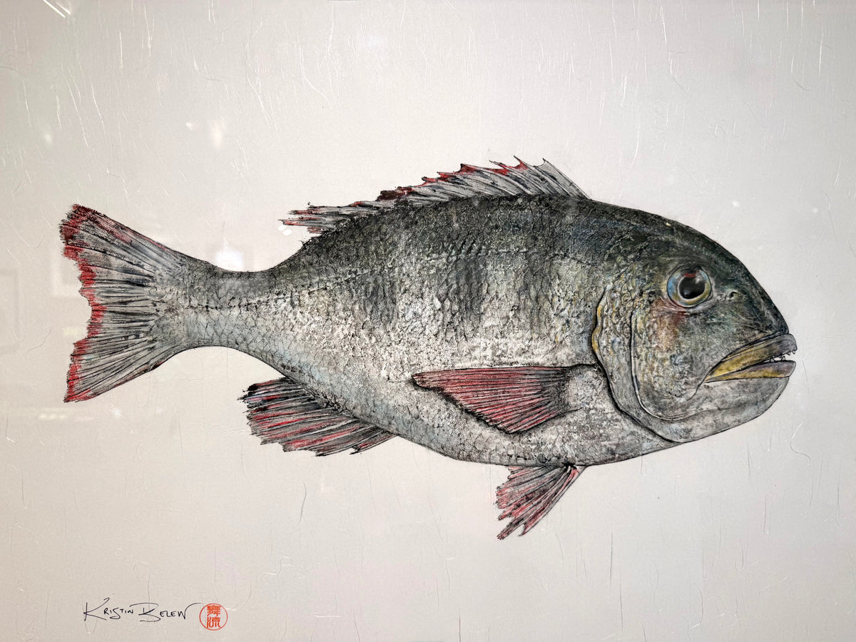 Kristin Belew: "Gabeʻs Mu" Original Gyotaku