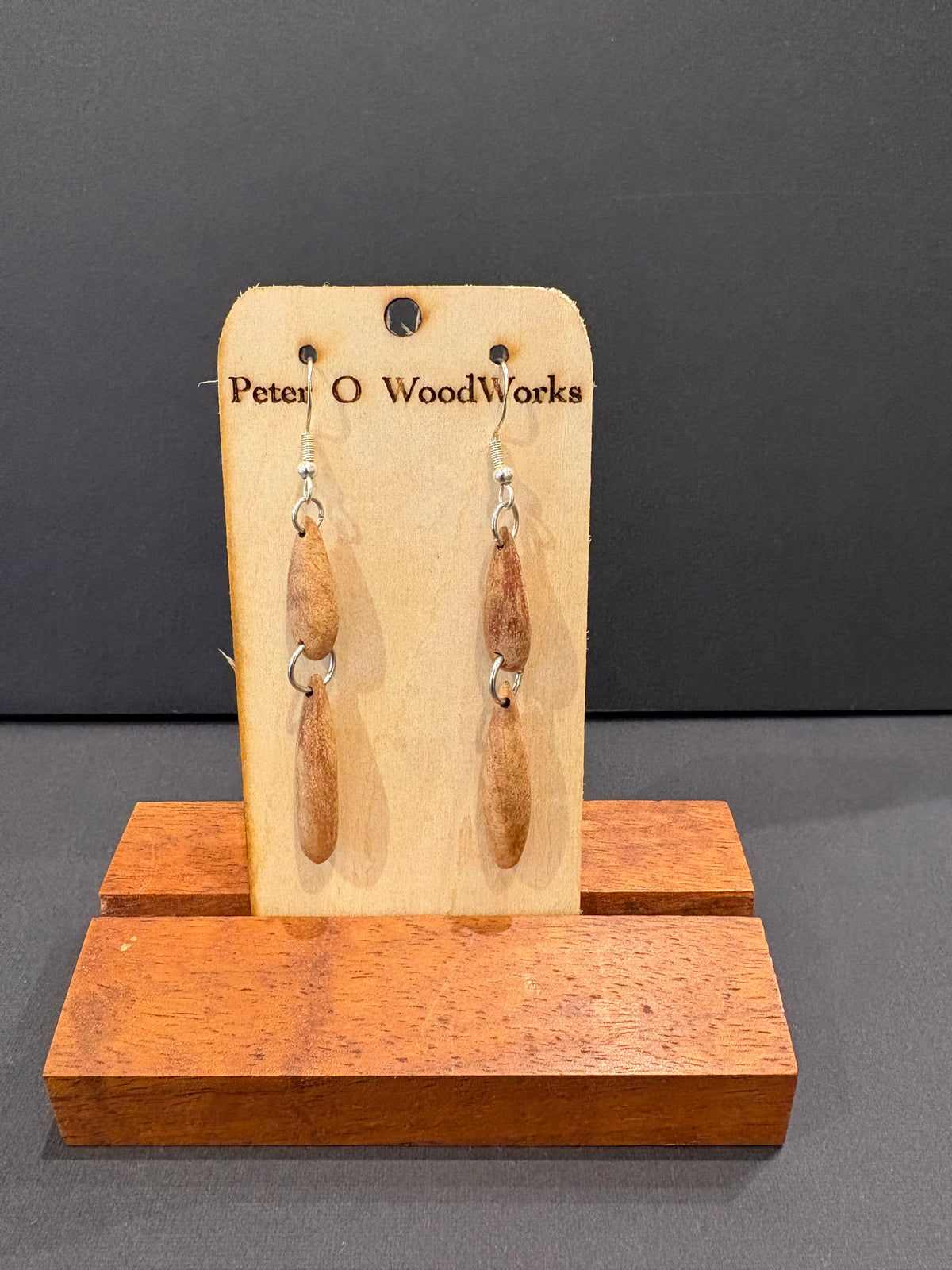 Peter Moran: Koa earrings - Double Drop
