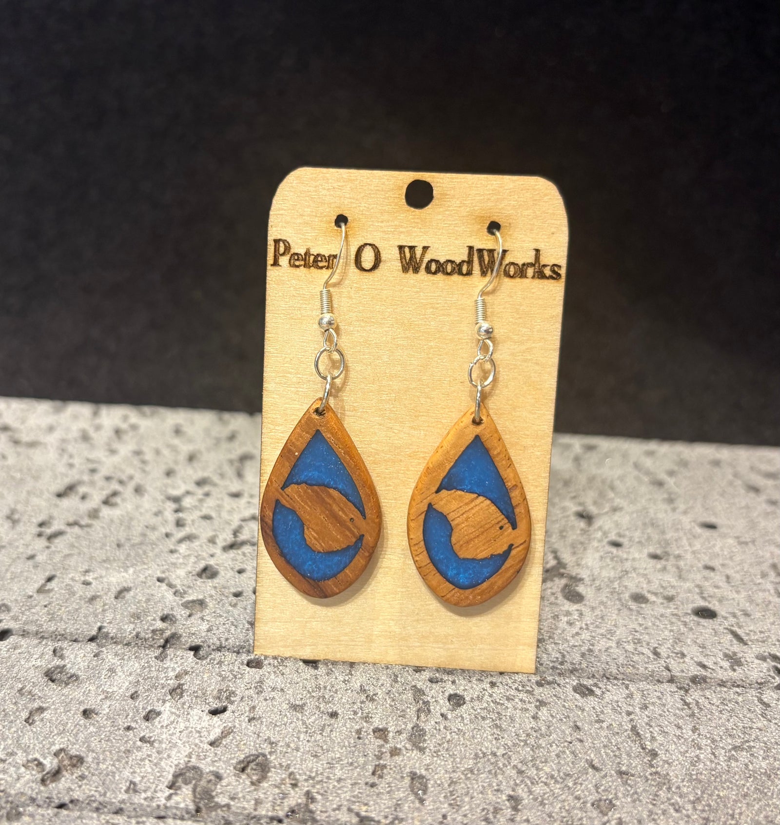 Peter Moran:lanai epoxy koa earrings