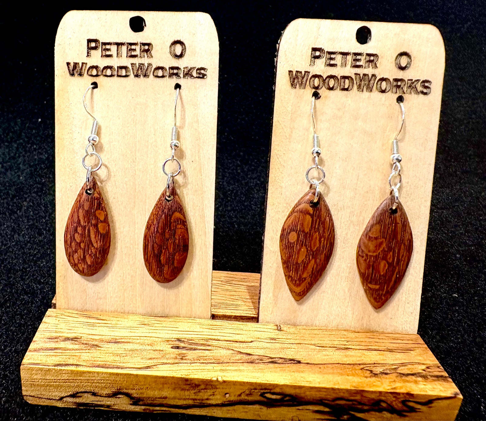 Peter Moran: Macadamia Nut earrings (assorted teardrop)