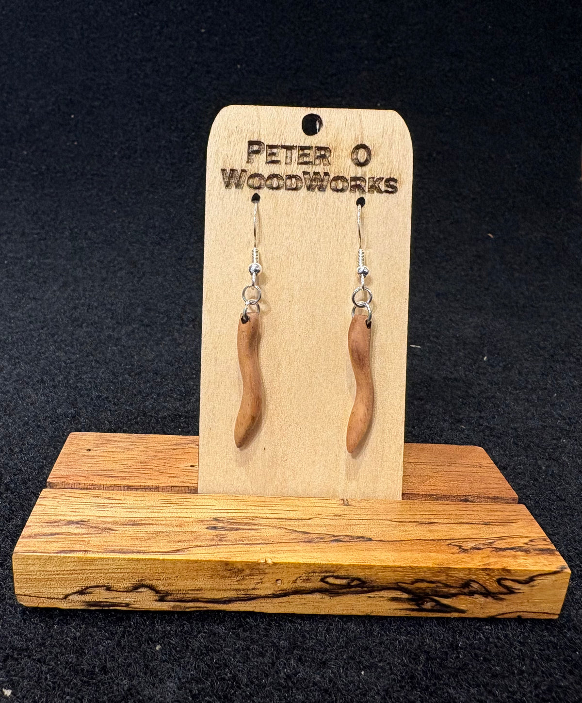 Peter Moran: Koa Earrings "Cornicello"