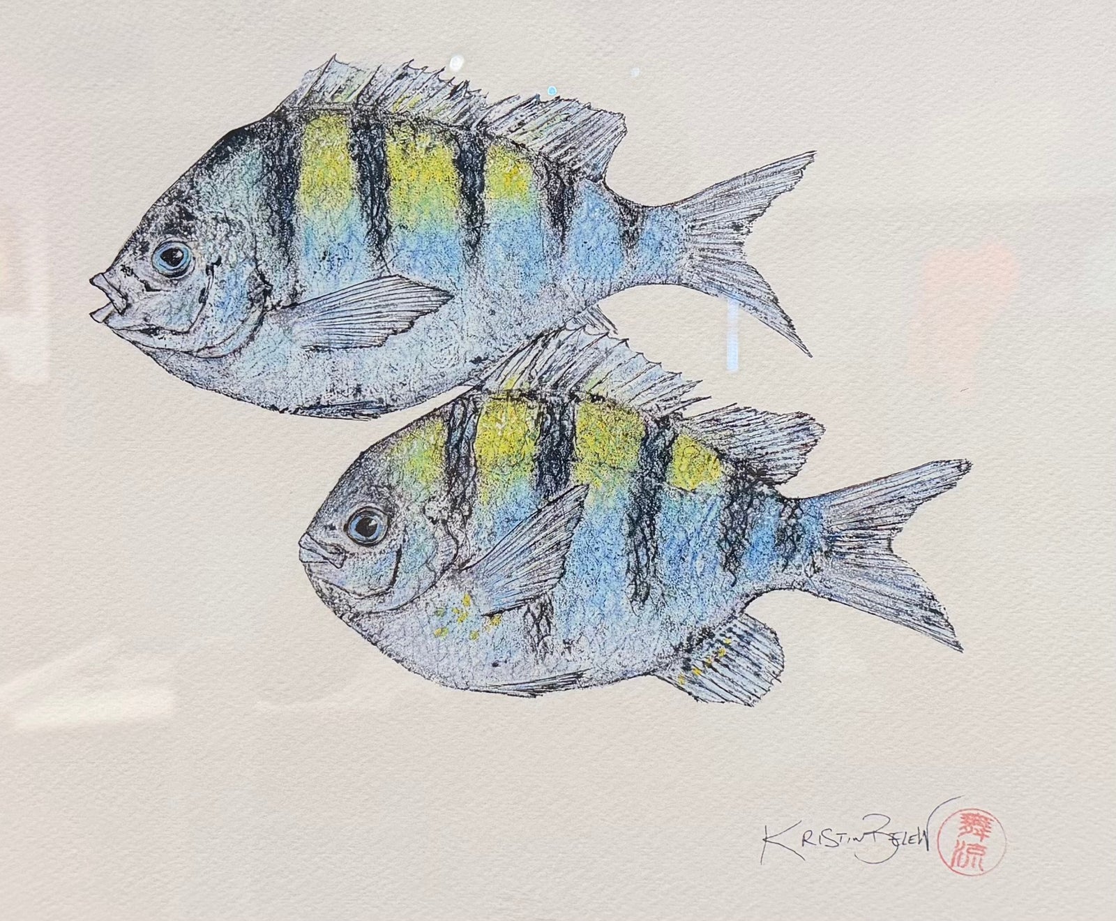 Kristin Belew: "SGT Pepper and Salt" the Sergeant Majors Gyotaku