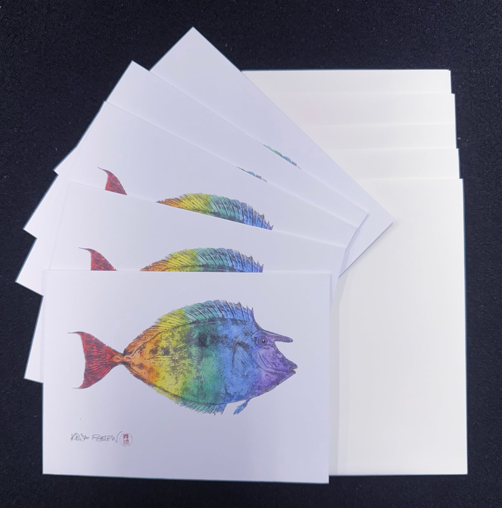 Deep Hawaii Art Greeting Cards 5 Pack "Rainbows and Unicorns"