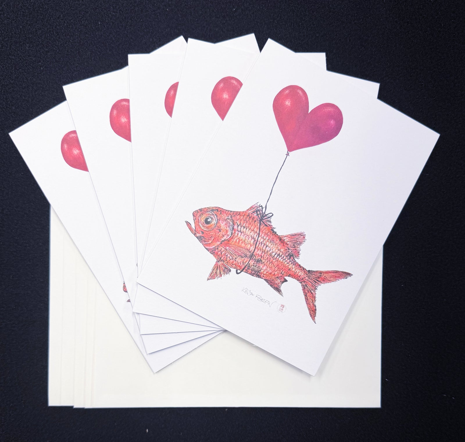 Deep Hawaii Art Greeting Cards 5 Pack Menpachi Balloon