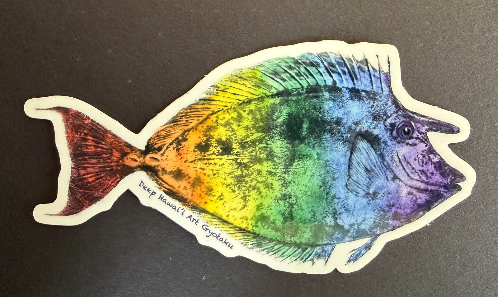 Deep Hawaii Art StickerRainbow Unicornfish- Kristine