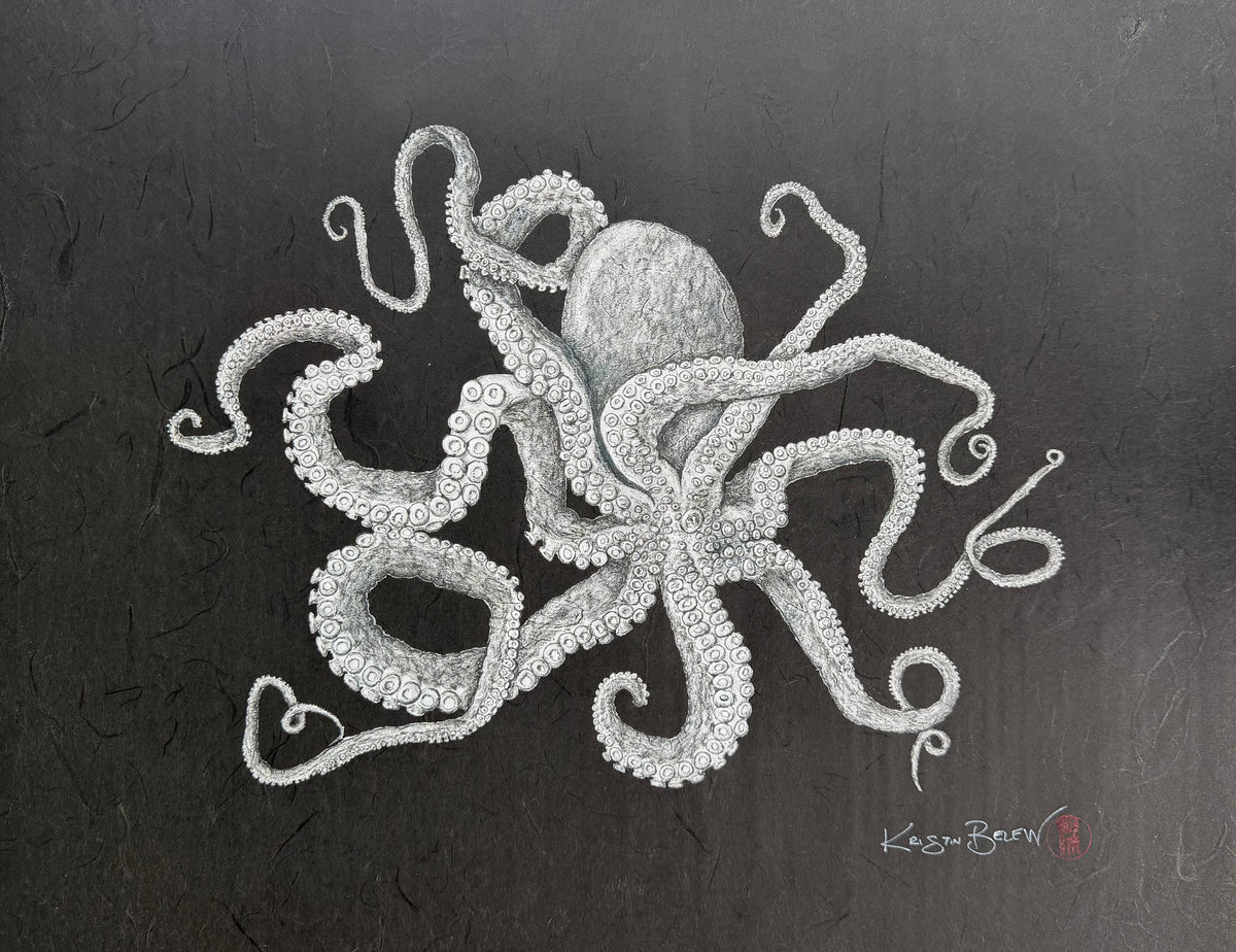 Kristin Belew: "Ferris at Night" The Octopus Gyotaku