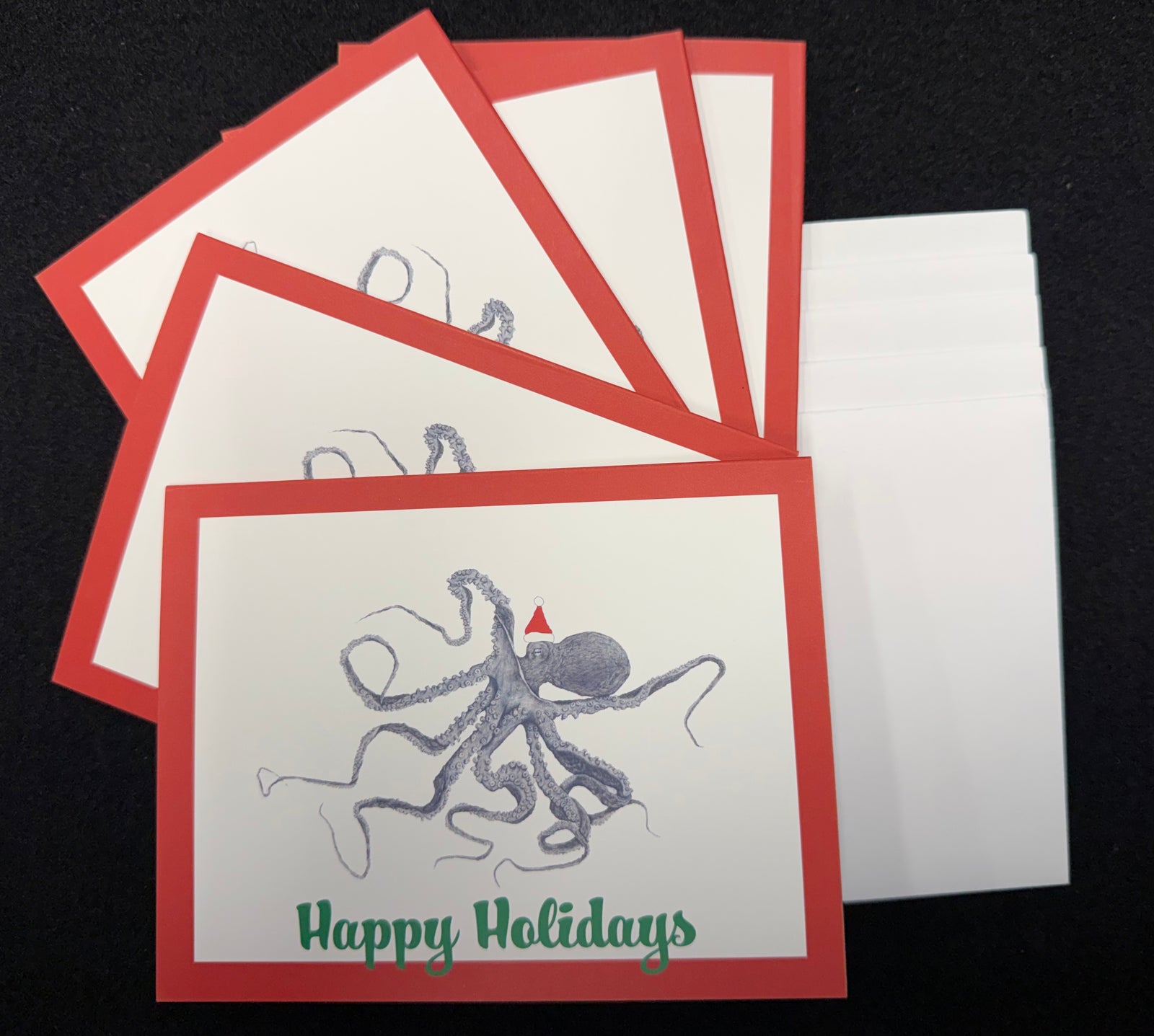 Deep Hawaii Art Greeting Cards 5 Pack Octopus Holiday Cards