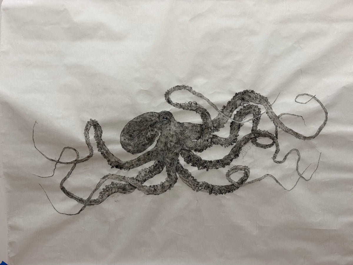 Kristin Belew: "Agnes the Octopus" Original Gyotaku