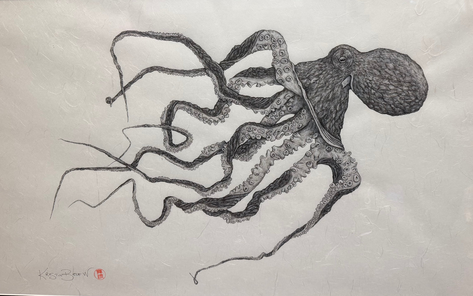 Kristin Belew: "Poʻohiwi" The Octopus Gyotaku