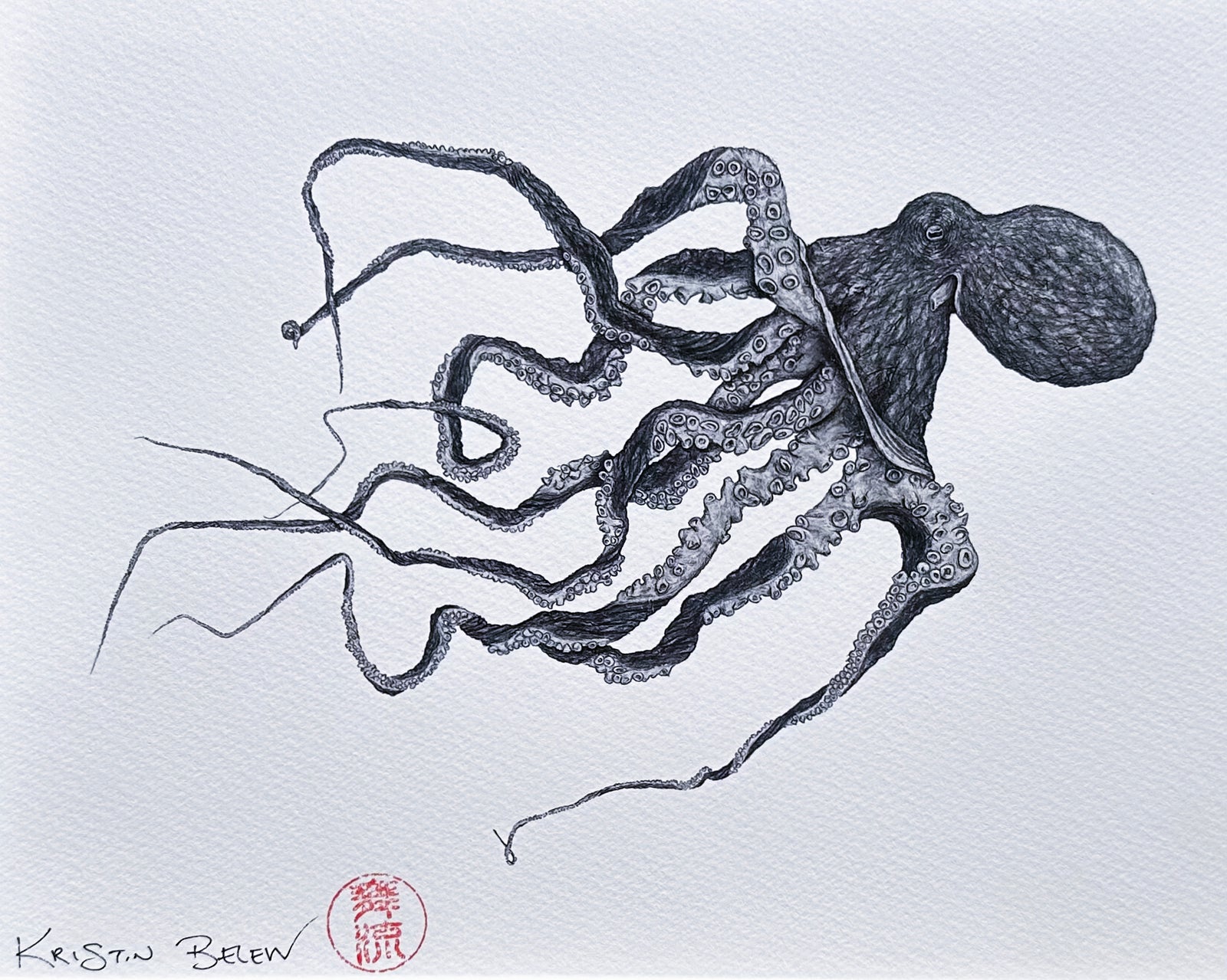 Ready-to-Frame Prints: Kristin Belew "Poʻohiwi" the Octopus