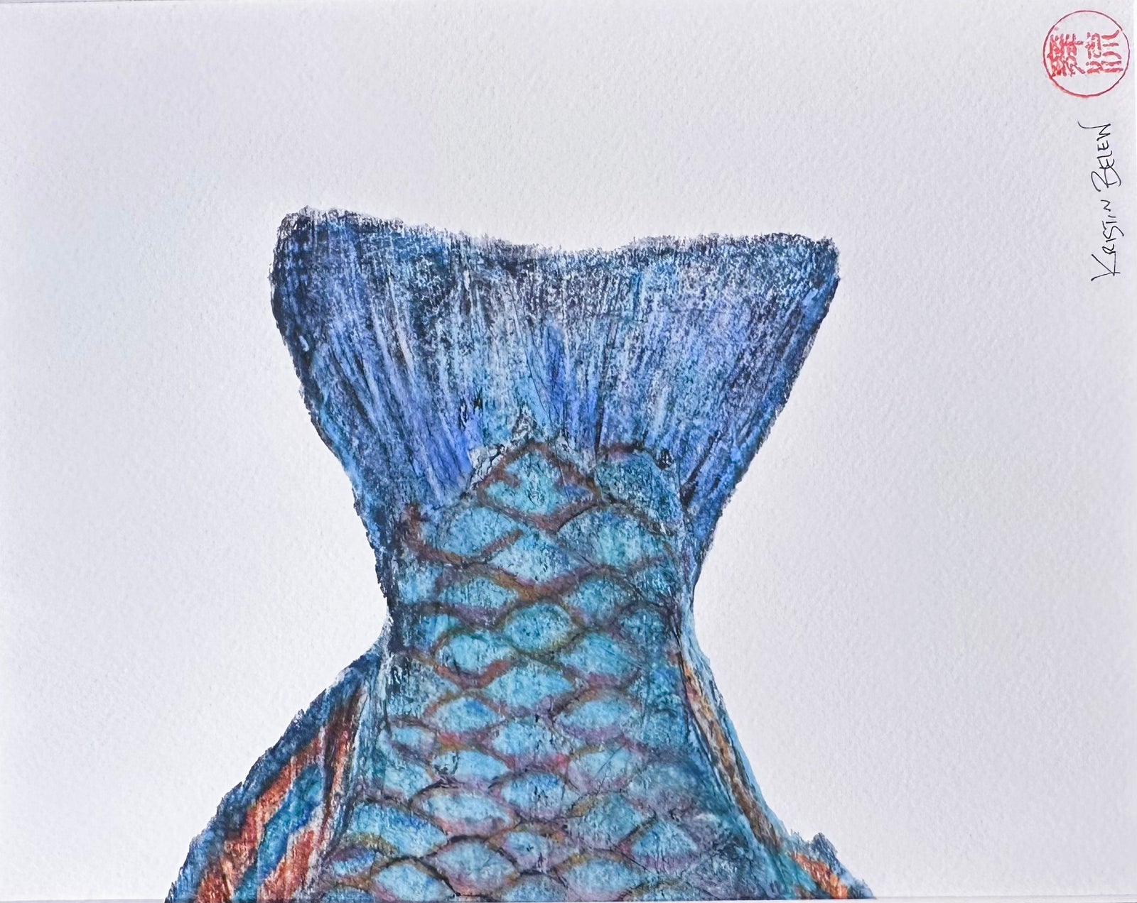 Ready-to-Frame Prints: Kristin Belew "Just the Tail" Parrotfish- Skittles