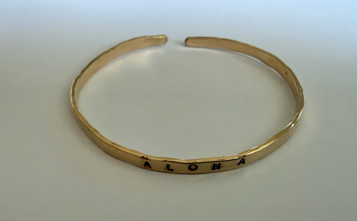 SOHOM Jewelry:  14K Gold Filled "Aloha" Bangle