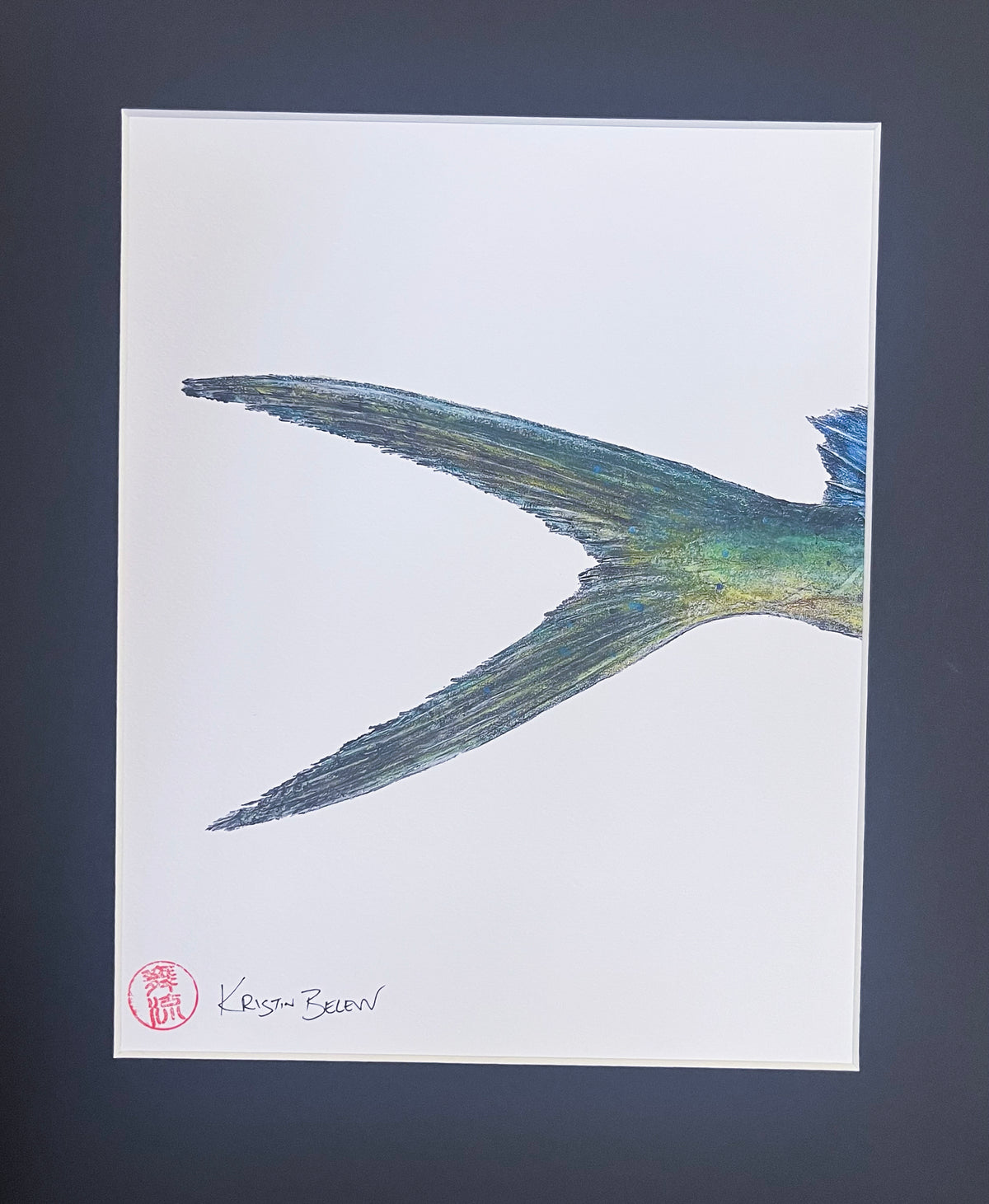 Ready-to-Frame Prints: Kristin Belew "Just the Tail" Mahi -Mango