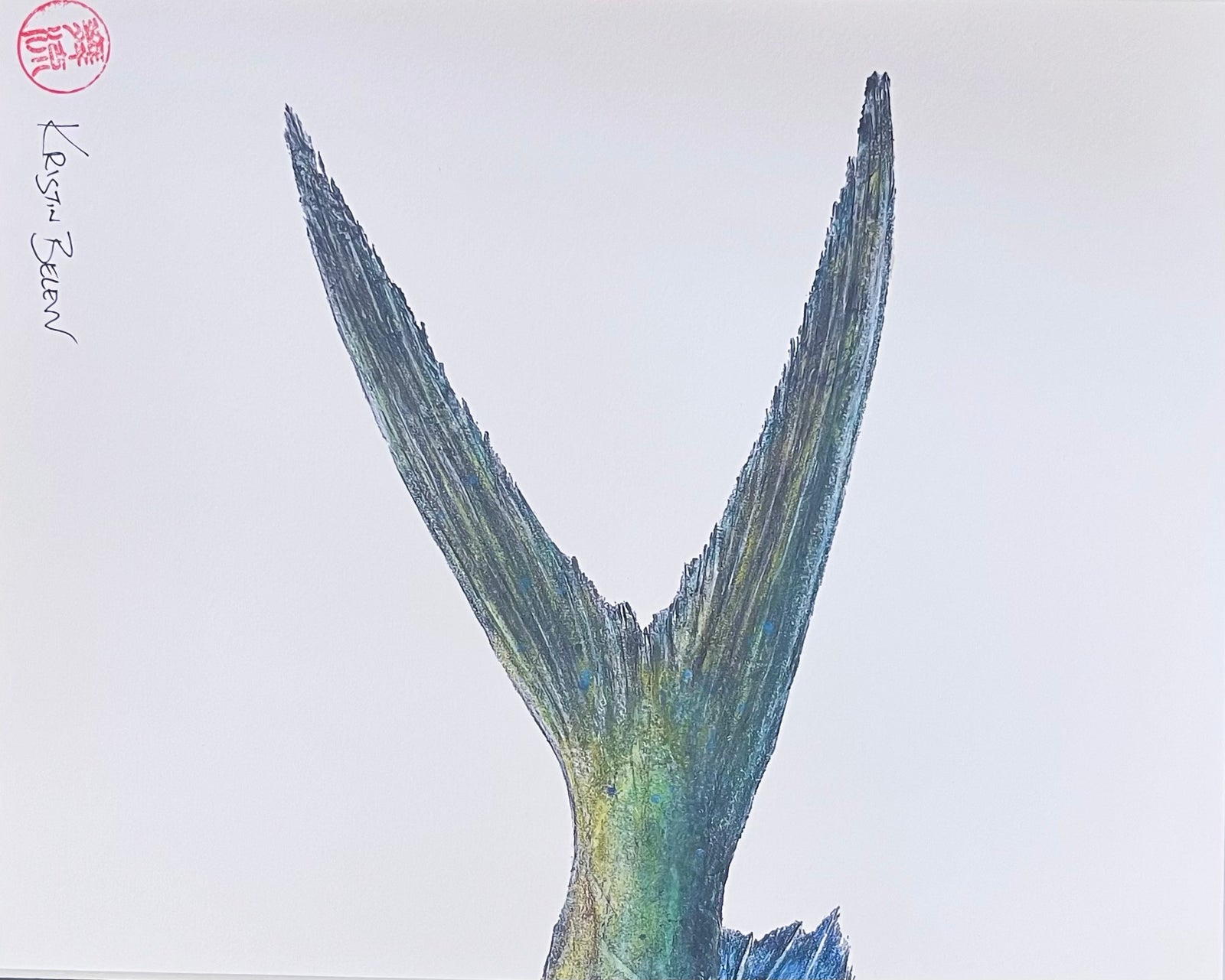 Ready-to-Frame Prints: Kristin Belew "Just the Tail" Mahi -Mango