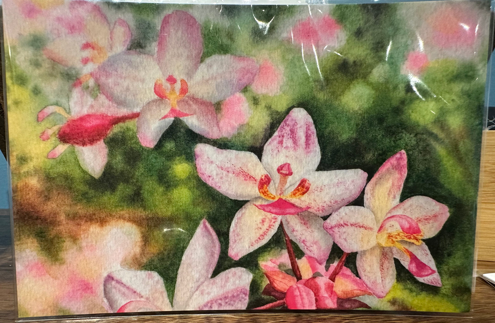 Poshiki: Pink Orchid Flowers Postcard