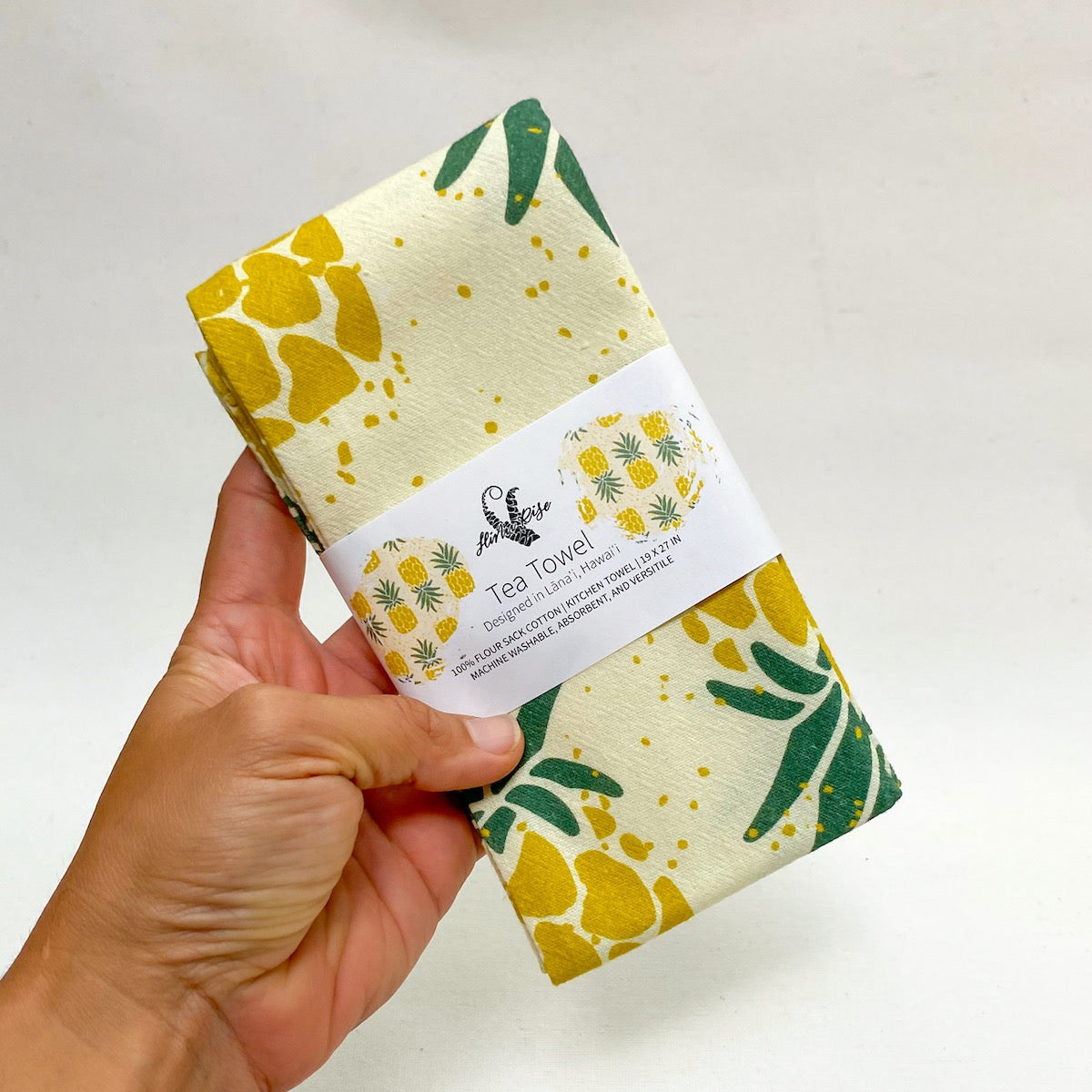 Hinu Rise: Lanai Pineapple Yellow Tea Towel