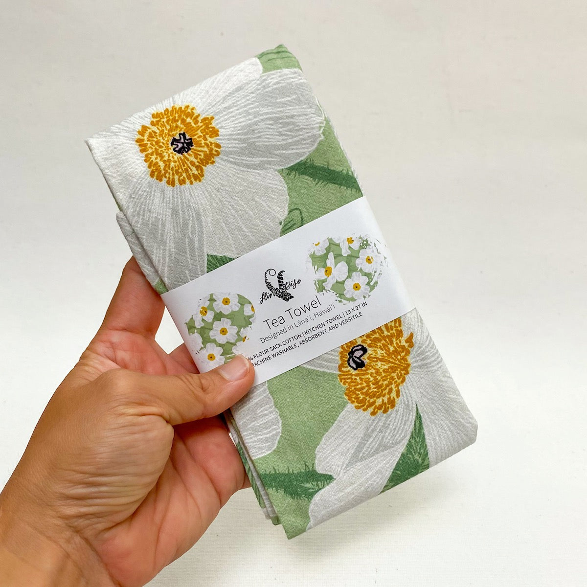 Hinu Rise: Pua Kala Flowers Tea Towel