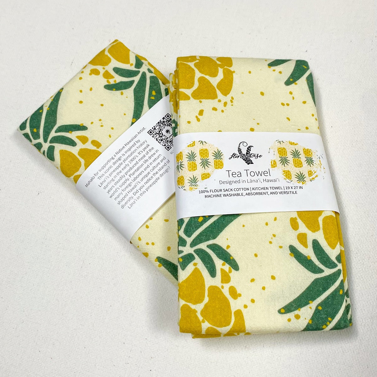 Hinu Rise: Lanai Pineapple Yellow Tea Towel