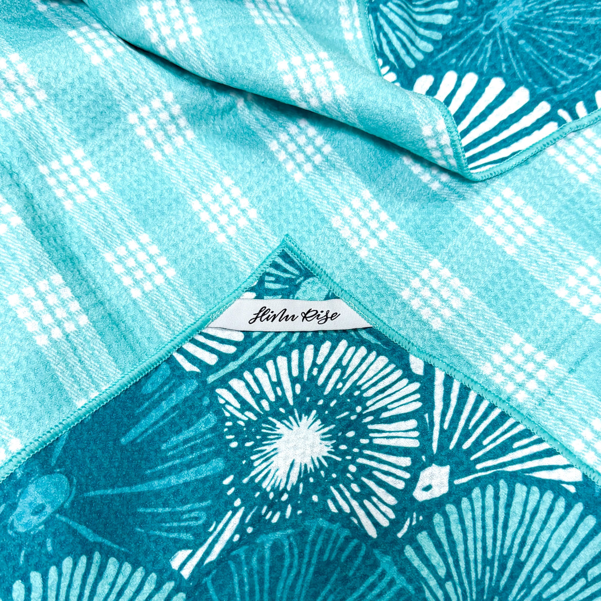 Hinu Rise: Reversible Hand Towel, Opihi Blue