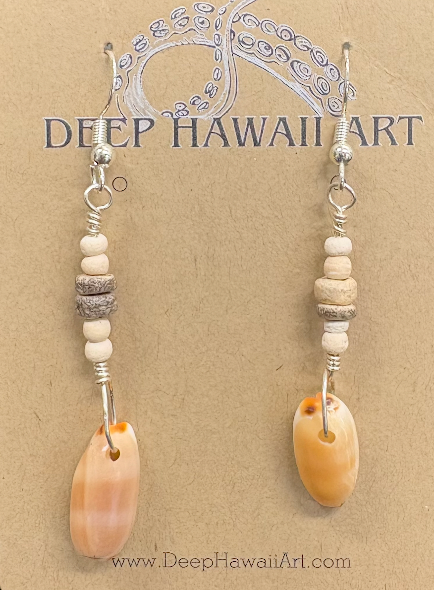 Kristin Belew: Tiny Cowrie Dangle Earrings