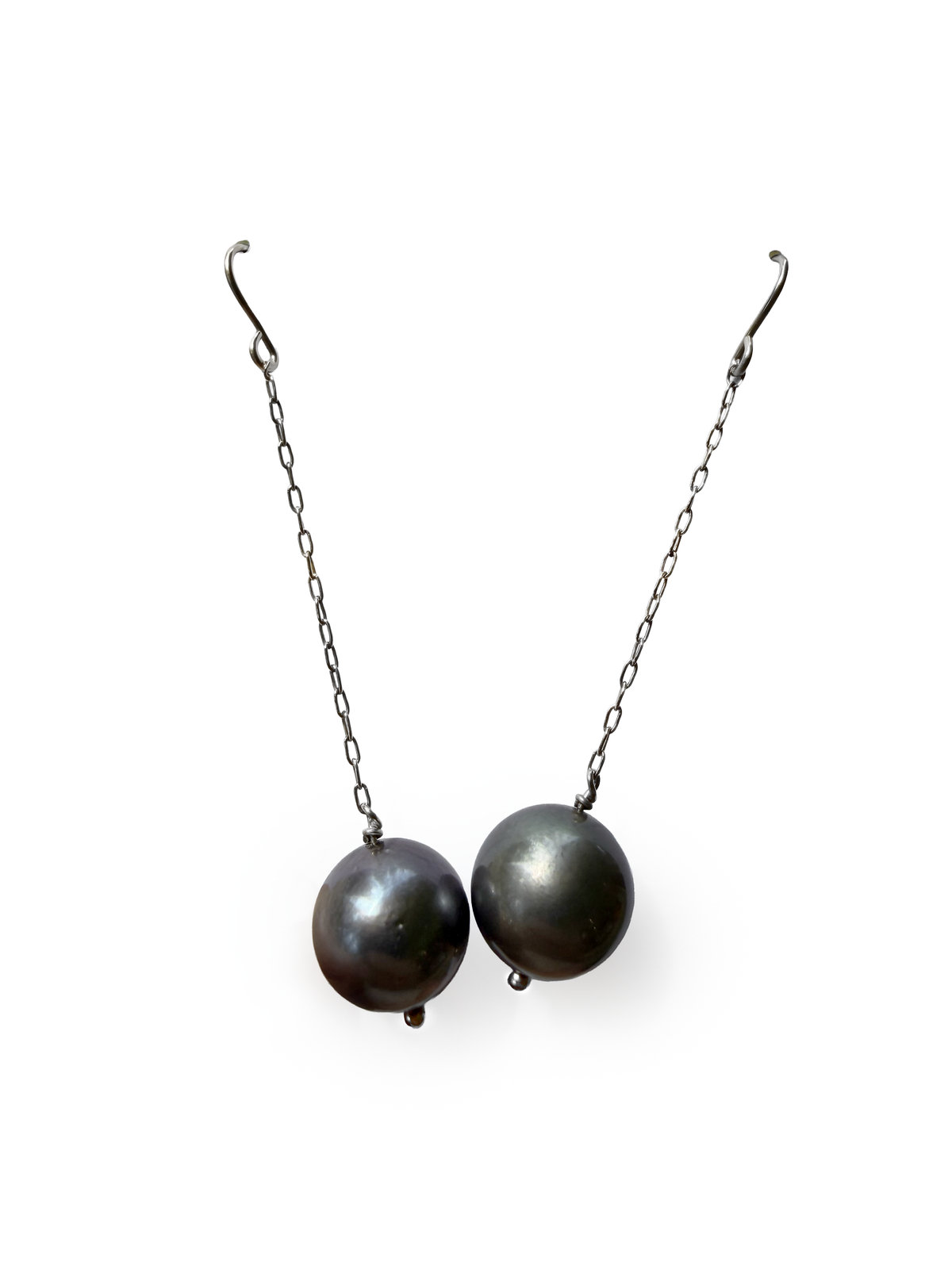 SOHOM Jewelry:  Sterling Silver Tahitian Drop Momi Earrings