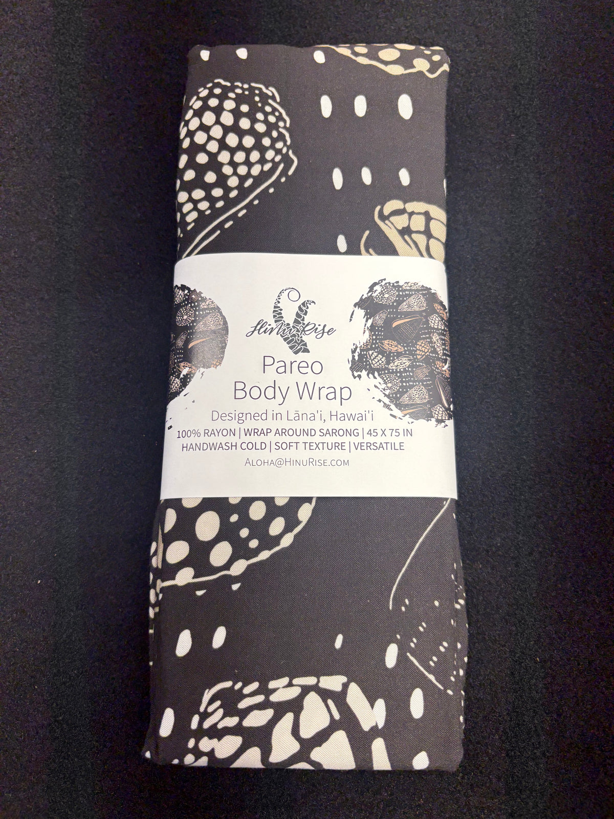 Hinu Rise: Shell Mix Black Pareo (Body Wrap)
