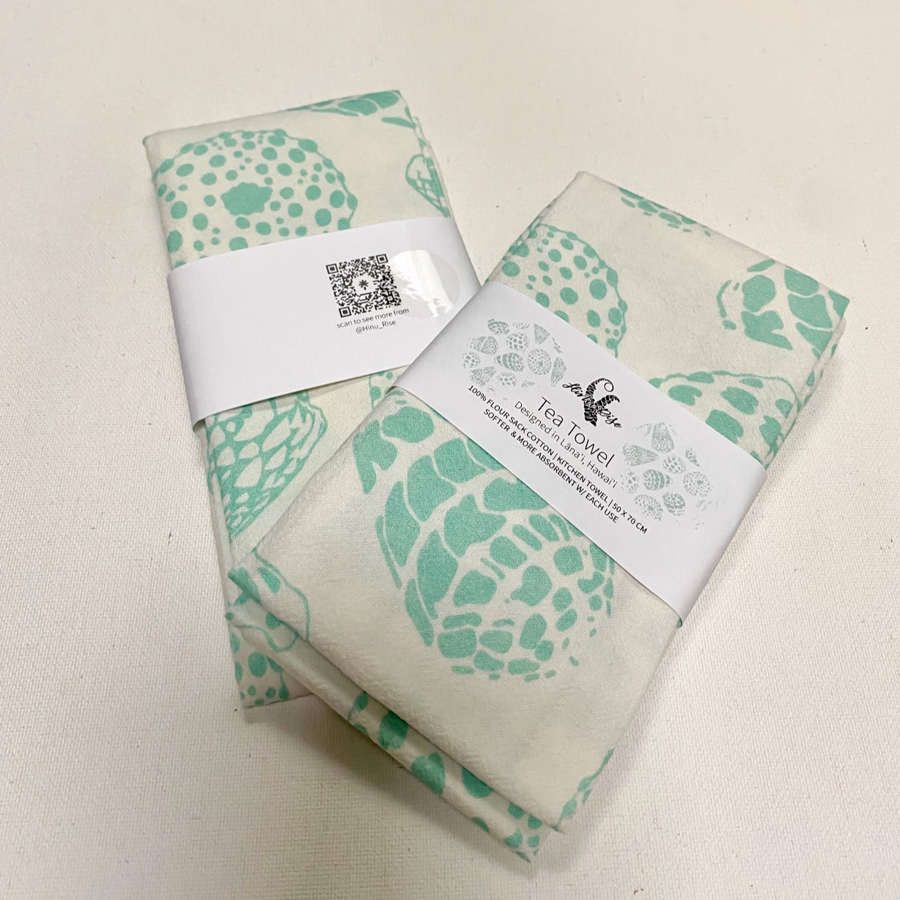 Hinu Rise: Ocean Shells Tea Towel