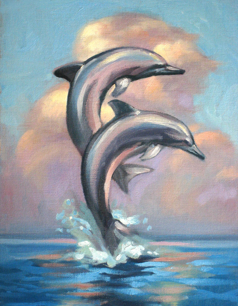 Ready-to-Frame Prints: Mike Carroll "Lana'i Spinner Dolphins"