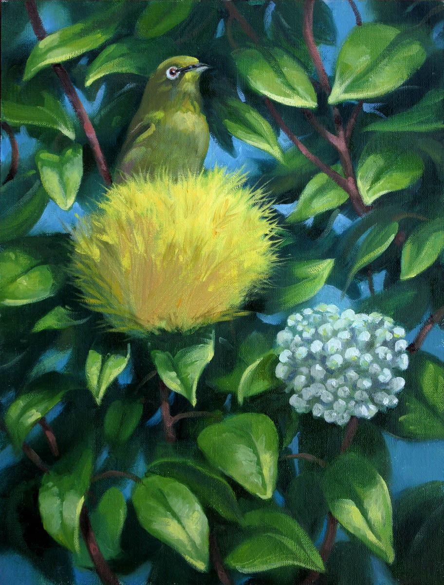 Ready-to-Frame Prints: Mike Carroll "Mejiro and 'Ohi'a Lehua"